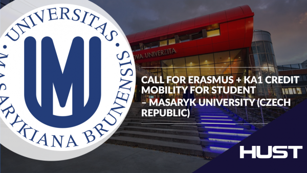 Call for Erasmus + KA1 credit mobility for student  – MASARYK UNIVERSITY (Czech republic)