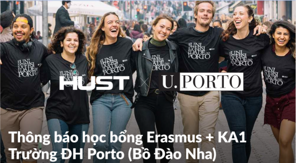 Thông báo học bổng Erasmus+ KA1 dành cho cán bộ và sinh viên trao đổi tại ĐH Porto (Bồ Đào Nha)