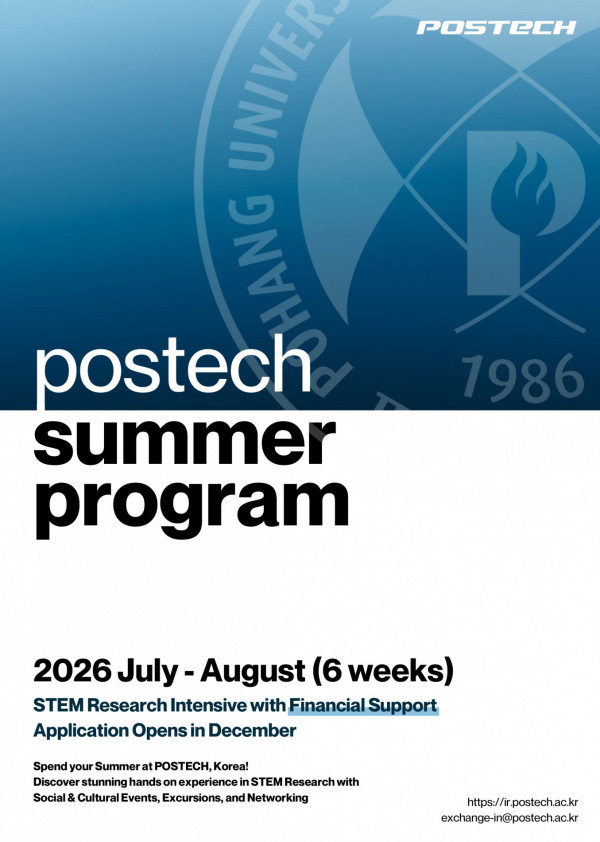 Thông báo Chương trình POSTECH Summer Program 2026 (Hàn Quốc)