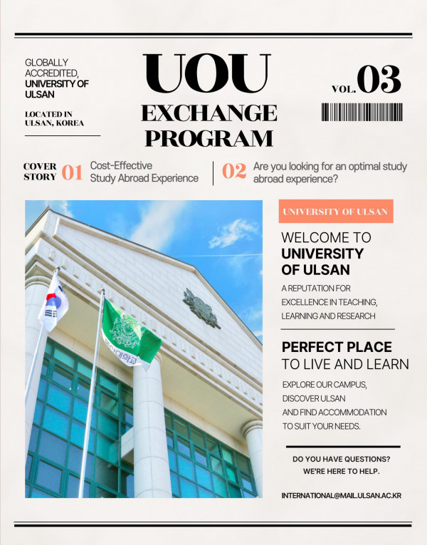 THÔNG BÁO HỌC BỔNG TRAO ĐỔI SINH VIÊN KỲ THU 2026 TẠI ĐẠI HỌC ULSAN – HÀN QUỐC