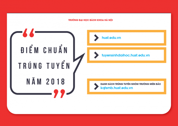 Điểm chuẩn trúng tuyển Đại học Bách khoa Hà Nội hệ Chính quy năm 2018