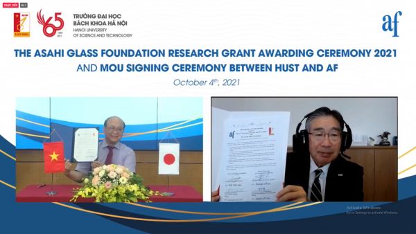 MOU Signing Ceremony Between Hanoi University of Science and Technology (HUST), Vietnam and the Asahi Glass Foundation (AGF), Japan