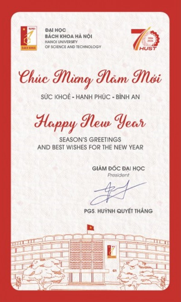 Thư chúc mừng năm mới 2026 của Giám đốc Đại học Bách khoa Hà Nội