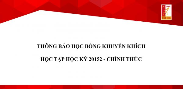 Thông báo học bổng khuyến khích học tập kỳ 20152 - chính thức