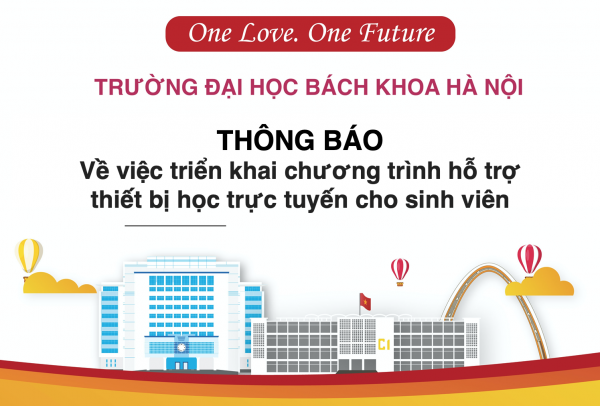 Thông báo về việc triển khai chương trình hỗ trợ thiết bị học trực tuyến cho sinh viên