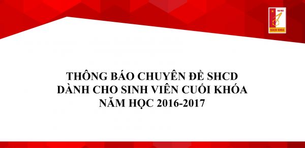 Thông báo chuyên đề SHCD dành cho sinh viên cuối khóa năm học 2016-2017