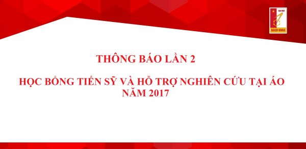 Thông báo lần 2 Học bổng Tiến sỹ và hỗ trợ nghiên cứu tại Áo năm 2017