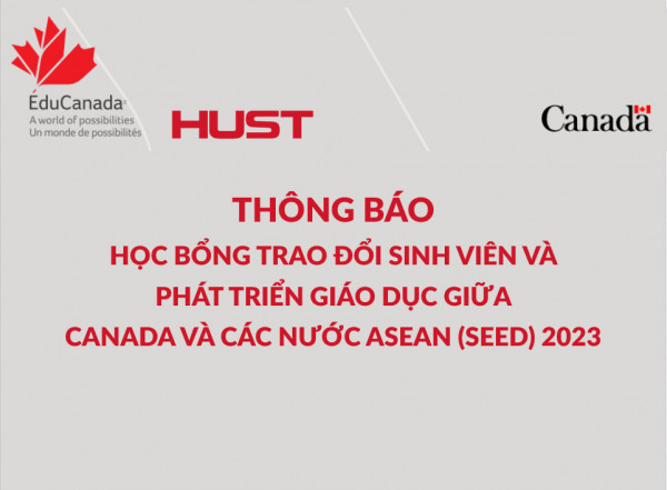 Thông báo Học bổng trao đổi sinh viên và phát triển giáo dục giữa Canada và các nước Asean (SEED)