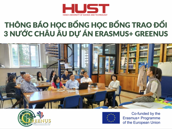 Thông báo lần 2 - Học bổng trao đổi 3 nước Châu Âu dự án Erasmus+ Greenus