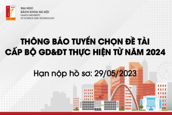 Thông báo: tuyển chọn đề tài cấp Bộ GD&ĐT thực hiện từ năm 2024