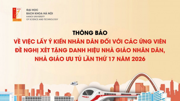 Lấy ý kiến nhân dân đối với các ứng viên đề nghị xét tặng danh hiệu Nhà giáo Nhân dân, Nhà giáo Ưu tú lần thứ 17 năm 2026