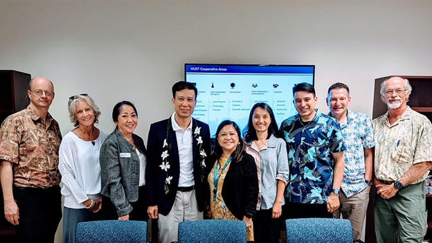 Pictured (left to right): Russell Hart, Barbara Hannum, Carin Iha, Tuan Le, Edna Magpantay-Monroe, Hanh Nguyen, Mani Sehgal, Mark Rosenbaum, Stewart Crawford